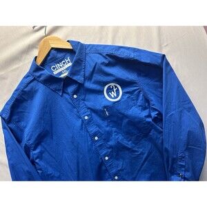 Cinch Long Sleeve Modern Fit Western Shirt Branded Logo Bright Blue XXL Rodeo